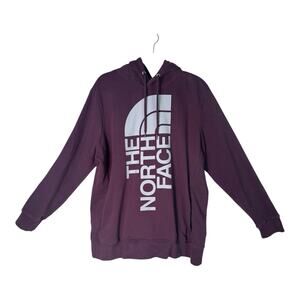 North Face Hoodie Womens XXL Purple Pullover Fleece Logo Sweatshirt Outdoor